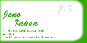 jeno kapsa business card